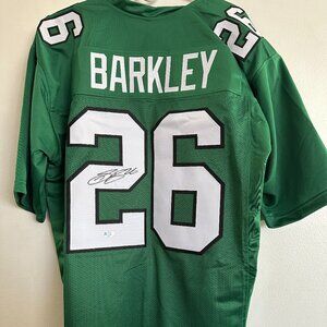 SAQUON BARKLEY SIGNED PHILADELPHIA EAGLES AUTOGRAPHED CUSTOM JERSEY W/COA XL 854